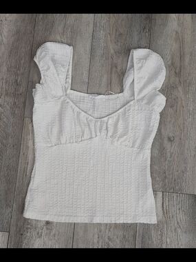 Primark White Textured Square-Neck Camisole